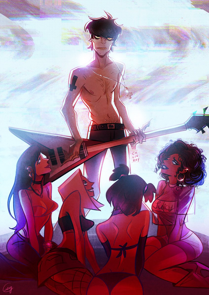 cxlinray's tweet photo. murdoc in feel good inc tho,,,, 😩💖 #gorillaz https://t.co/OclLywkIfI