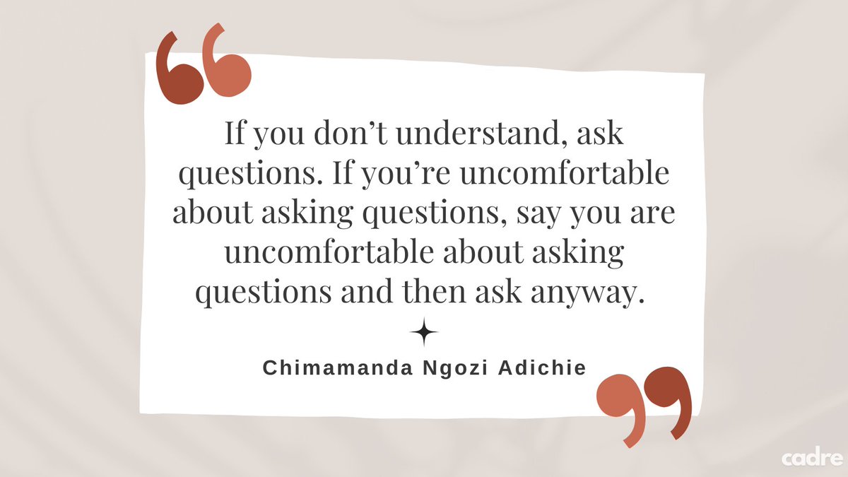 A great quote by @ChimamandaReal to consider as we head into another semester! #NeverDoneLearning #NoBadQuestions