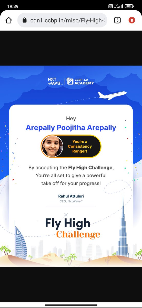 Arepal1Poojitha's tweet photo. Waiting.... 
#flyhighchallenge Thank you @nxtwave
@sashankreddy07 @attulurirahul @girishakash13 #CCBPian https://t.co/rVBY1cqb6T