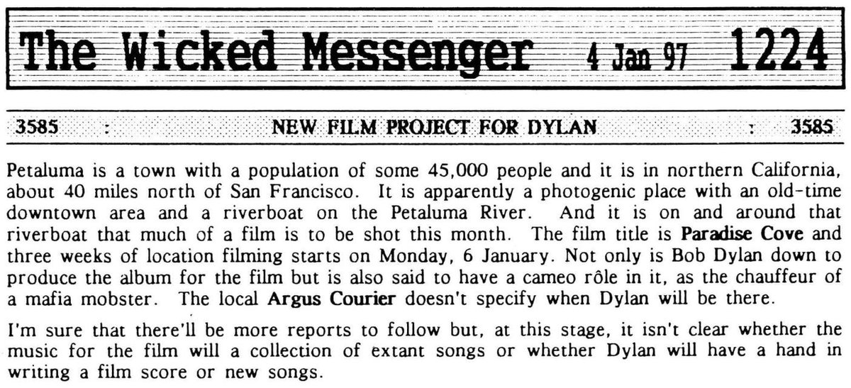 canyoushareit's tweet photo. Wicked Messenger in Isis Magazine, tracked rumors and facts about Dylan's 1997 Paradise Cove cameo. https://t.co/MZnetd3TVC