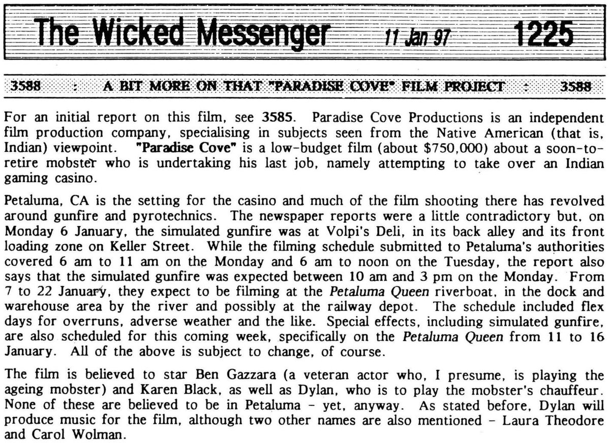 canyoushareit's tweet photo. Wicked Messenger in Isis Magazine, tracked rumors and facts about Dylan's 1997 Paradise Cove cameo. https://t.co/MZnetd3TVC