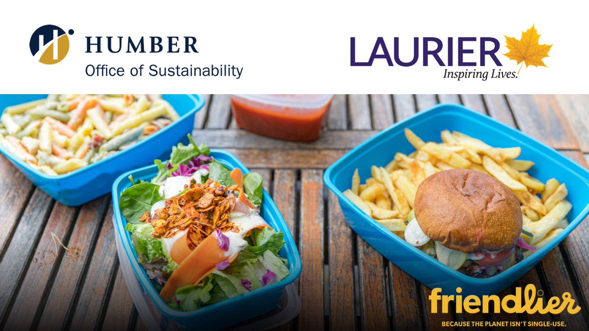Office of Sustainability (@sustainhumber) on Twitter photo @humbercollege 🤝 <a href="/Laurier/">Wilfrid Laurier University</a>
Being the first College and first University to bring <a href="/be_friendlier/">Friendlier</a> reusable containers to campus! ♻️ 💙 @humbercollege 🤝 <a href="/Laurier/">Wilfrid Laurier University</a>
Being the first College and first University to bring <a href="/be_friendlier/">Friendlier</a> reusable containers to campus! ♻️ 💙