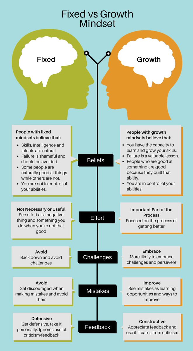 aceitAsh's tweet photo. Carol Dweck’s Model of Fixed &amp; Growth oriented mindsets

some traits &amp; habits for sure play a crucial role in shaping our lives and capacity to learn - almost universally known

Dweck adds: success comes from having the right mindset rather than intelligence, talent, or education https://t.co/KN2LHBAr7g