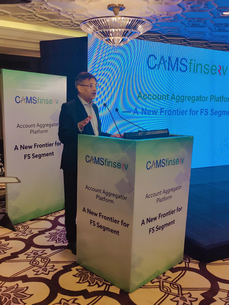 Camsonline's tweet photo. Mr. Anuj Kumar, MD, @camsonline, has declared the grand opening of the #AAforFS event! "It gives me great pride and joy to be in the capital of our country to talk about how #AccountAggregators are reinventing the frontier of the Indian #FinancialSector". #financialservices https://t.co/Mdt3sGl7bT