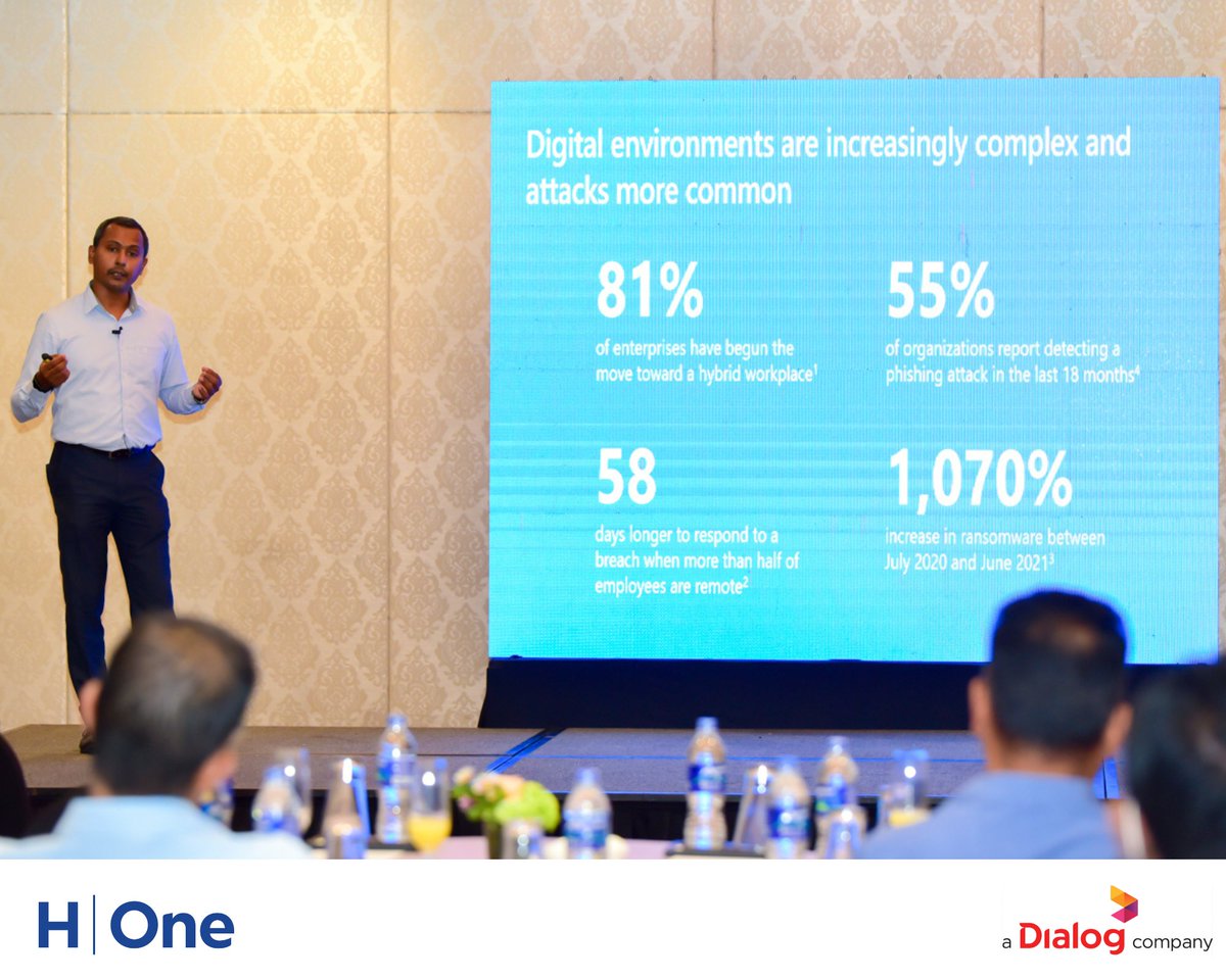 HOnePvtLtd's tweet photo. Here's a glimpse of H One's Security Summit With #Microsoft , raising #awareness amongst its customers on how they could safeguard their business all while ensuring a seamless work experience. https://t.co/ZE7IsovIVt