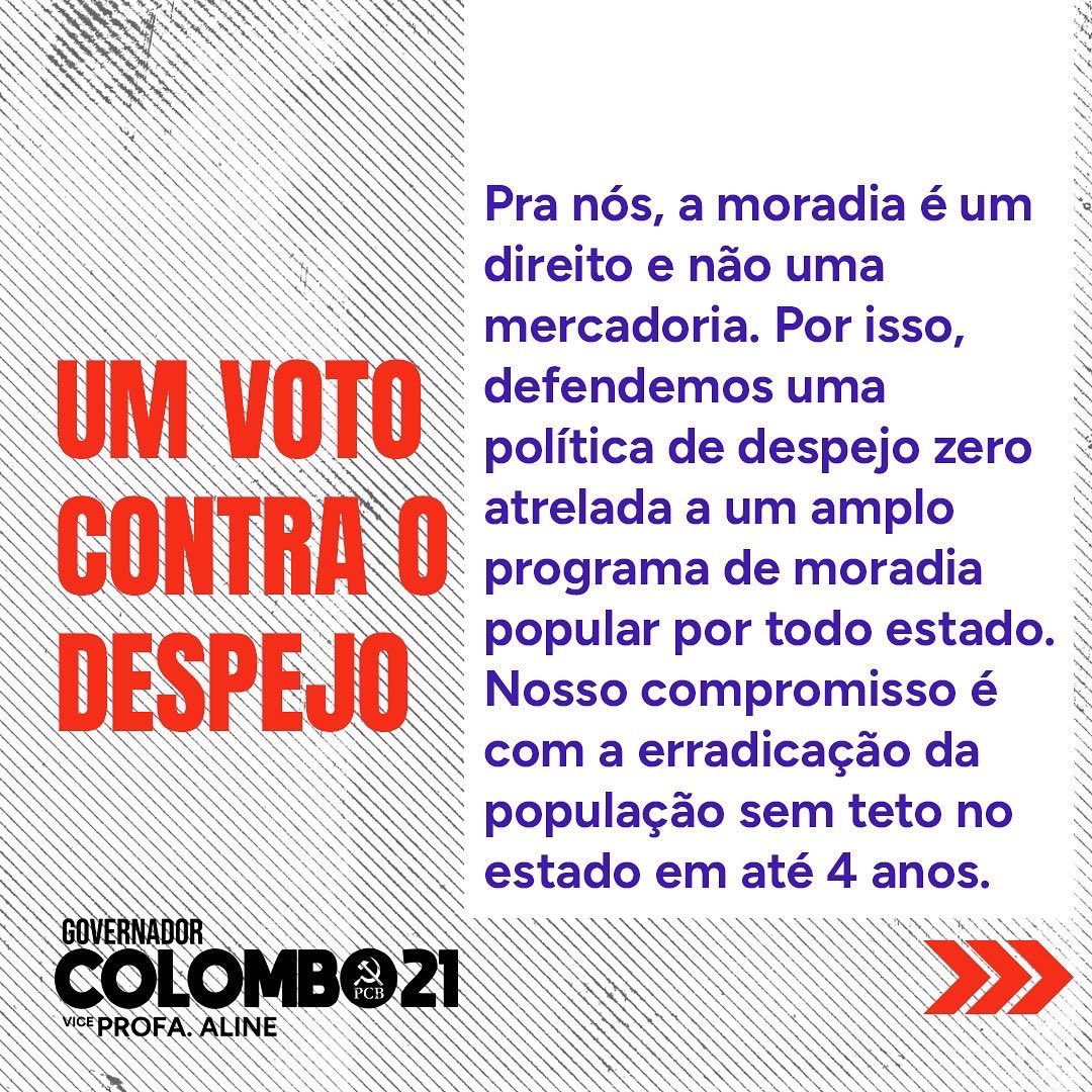 colombogabrielm's tweet photo. Nosso compromisso é com a classe trabalhadora.

Agora diz aí, como seria sua vida se você não tivesse que batalhar todos os dias pra ter o básico: comida, saúde e teto? 

#gabrielcolombogovernador #sofiamanzanopresidente #colombo21 #votecomunista #fazum21 https://t.co/S1QhU062S2