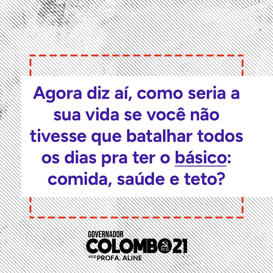 colombogabrielm's tweet photo. Nosso compromisso é com a classe trabalhadora.

Agora diz aí, como seria sua vida se você não tivesse que batalhar todos os dias pra ter o básico: comida, saúde e teto? 

#gabrielcolombogovernador #sofiamanzanopresidente #colombo21 #votecomunista #fazum21 https://t.co/S1QhU062S2