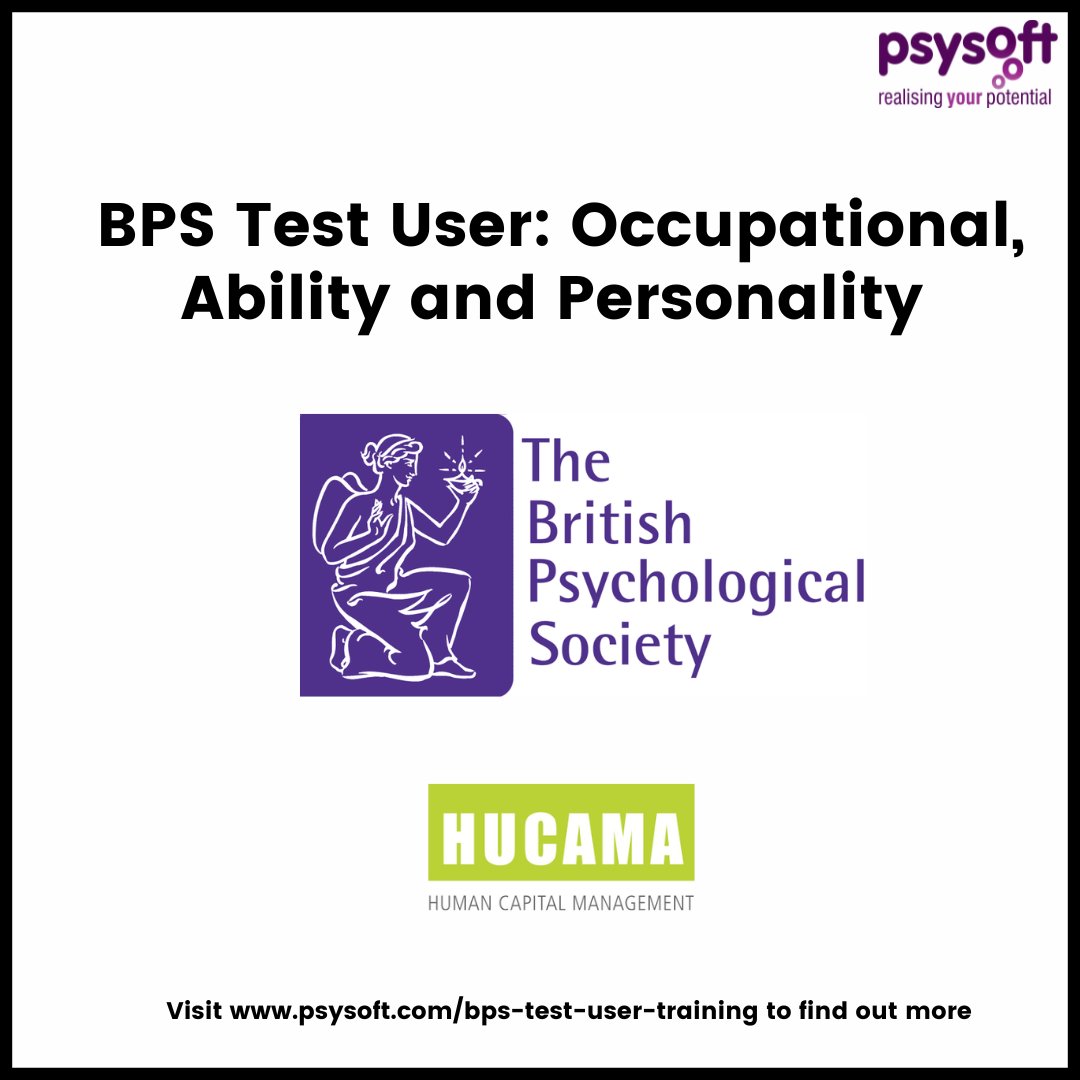 psysoft's tweet photo. Did you know that we offer BPS Test User: Occupational, Ability and Personality training? 
 
Contact us to find out more or read about the BPS Test User training on our website: https://t.co/DVKX7dinAS

Or book onto our November course here: https://t.co/1wN3vaqo8j https://t.co/ZVCjF3peFr