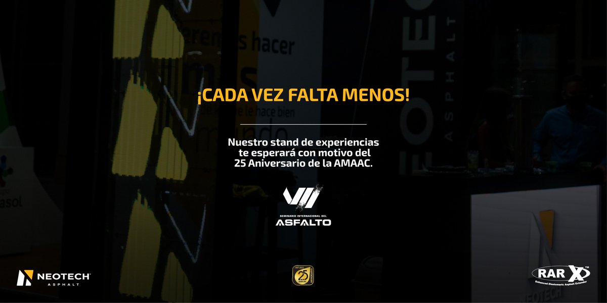 AsphaltNeotech's tweet photo. 21, 22 y 23 de septiembre en el Seminario Internacional del Asfalto. ¡No te lo puedes perder!

¡ADQUIERE TUS BOLETOS YA!
👉🏻Ingresa a: https://t.co/9c0xsyGPEH

#QueremosHacerMásDeLoQueLeHaceBienAlMundo #AsfaltosDeCalidad #CarreteraSustentable   #AsfaltoAhulado #NEOTECH #RARx https://t.co/huy5UHFGPq