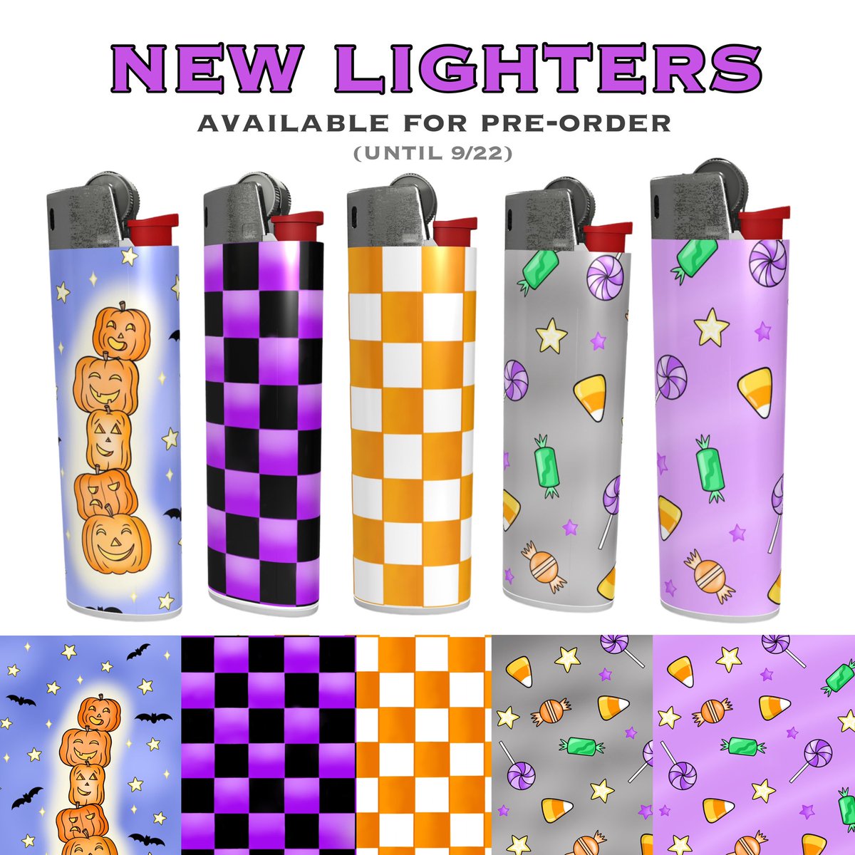 ✨NEW LIGHTERS!✨
now available for pre-order🎉

(bundle &amp; bogo options still apply!)
strawberryincdesigns.com🍓