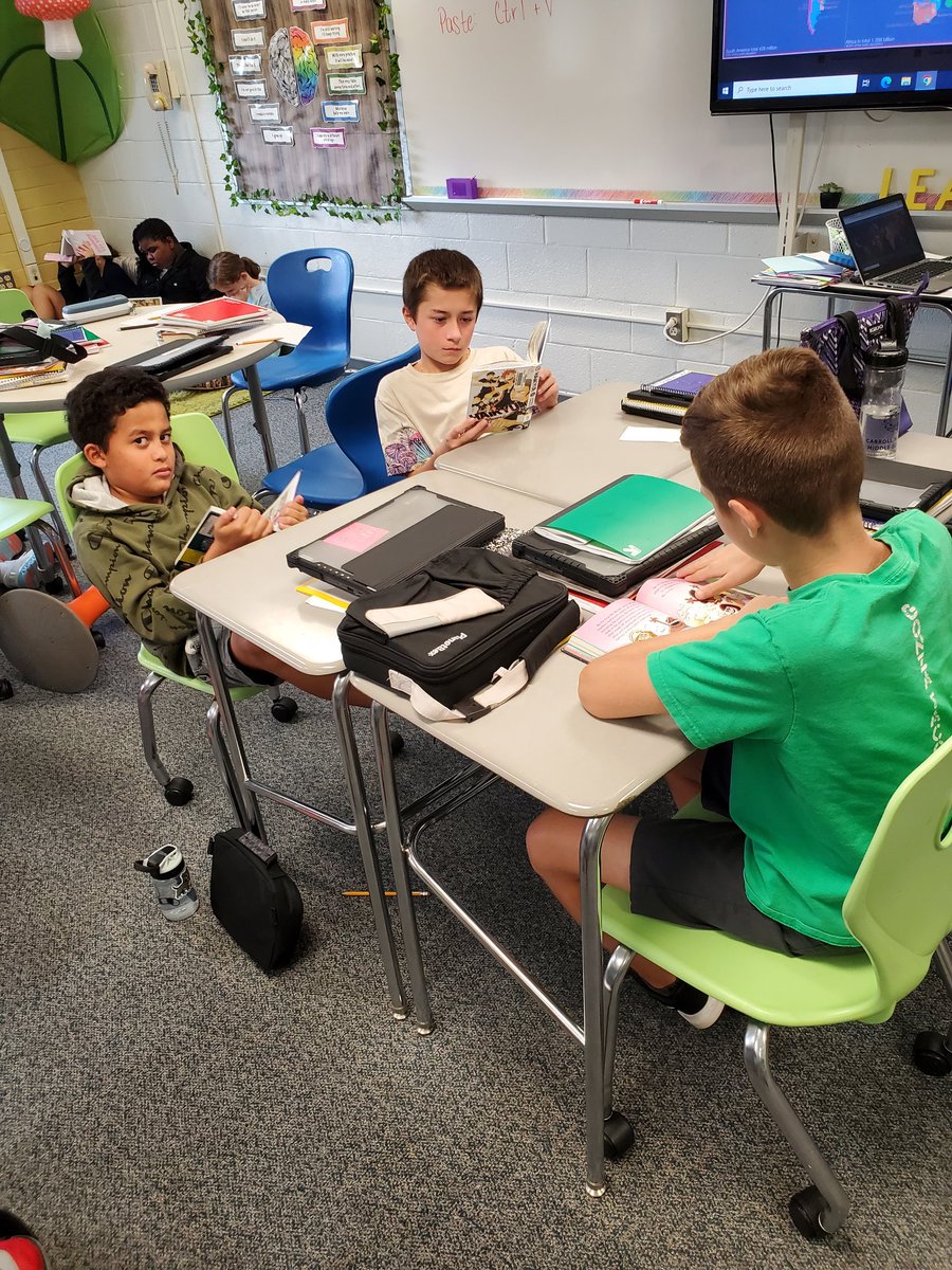 My favorite part of the day! #iRead
<a href="/CMMSCougars/">Carroll LT Magnet</a> Ask our students (and staff) what they are reading!