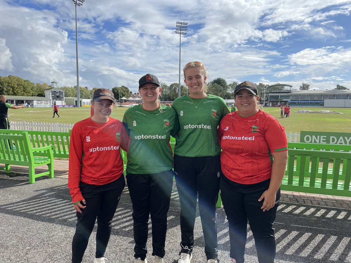 👍 Great to see 3 players and a former player playing in the Connecting Communities Charity Match Today at @leicsccc Come on down gates open at 4pm match starts at 4pm #LCCCGirls #CountyTogether 🦊