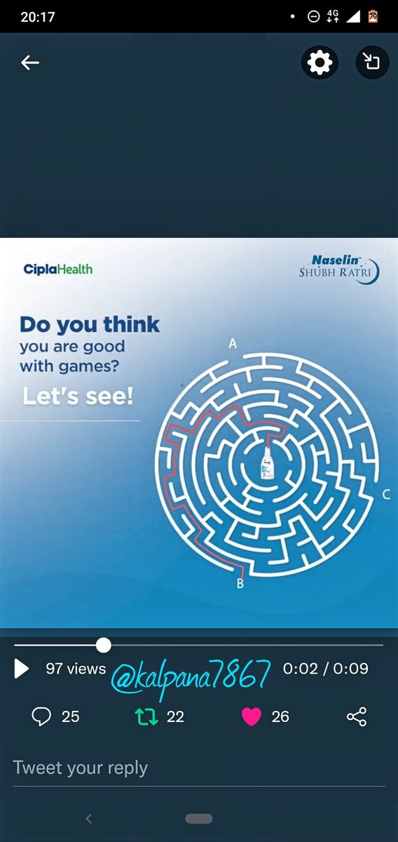 kalpana7867's tweet photo. @naselin_in Answer is:๐ route "B"
#ContestAlert #Contest
#Shubhratri #Neselin
#Ciplahealth
@naselin_in
Join
@rjanardhan
@iwasbornhot
@Godisgreat001
@s4success2win
@prashantjm786
@KalpaM10
@born2dream2big https://t.co/IPzklAhB4v