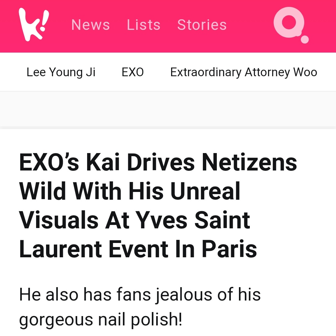EXOkingd0m's tweet photo. [ثرد: مقاله koreaboo
تیتر مقاله: کای از اکسو، با ویژوال باورنکردنیش در ایونت پا‌‌ریس، باعث دیوانه شدن نتیزن‌ها شد.]

(* او همچنین بخاطر لاک ناخن‌های جذابش، باعث حسادت فن‌ها شد)

#KAI #카이
@weareoneEXO 
‌ https://t.co/oxYlEs4TRC