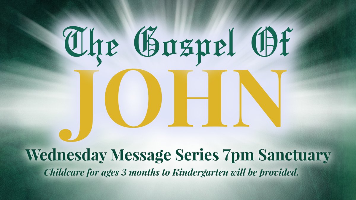 JDM_CC's tweet photo. REMINDER TOMORROW! Wednesday Night message series "The Gospel Of John" 7pm Sanctuary!
▪️ Childcare for preschool will be provided
▪️ UNITED Youth will meet in the ANNEX
▪️ The Family Room will open at 6:30pm for Intercessory Prayer

#jdmcc #nola #destrehan #cathyduplantis https://t.co/EYuokWV5Oz