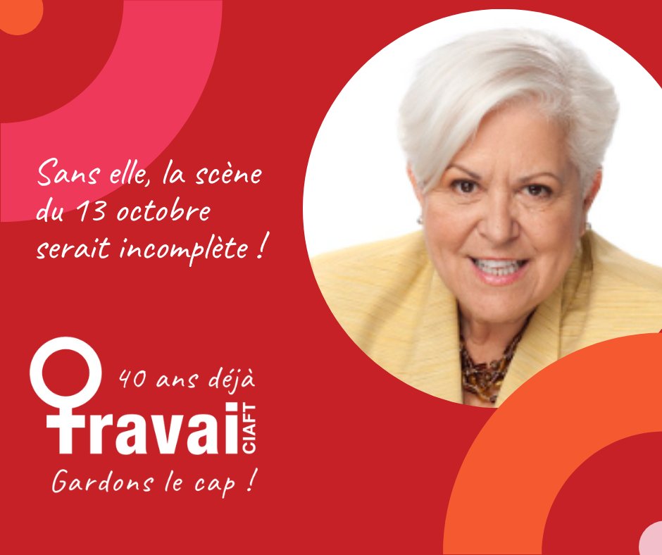 CIAFT1's tweet photo. ATTENTION !
Cette grande dame est une alliée inégalée du CIAFT depuis le début, et elle sera là le 13 octobre pour célébrer avec nous ! Un évènement à voir en direct ici : https://t.co/fJgDQFGsAT https://t.co/1kJVw7YmfM