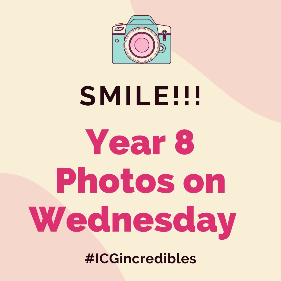 Year 8 Parents and Carers....

Tempest Photography will be in school tomorrow morning (Wednesday 7th September) taking photos of our Year 8 pupils. 

Parents/Carers will be given an opportunity to purchase these at a later date. 

#ICG