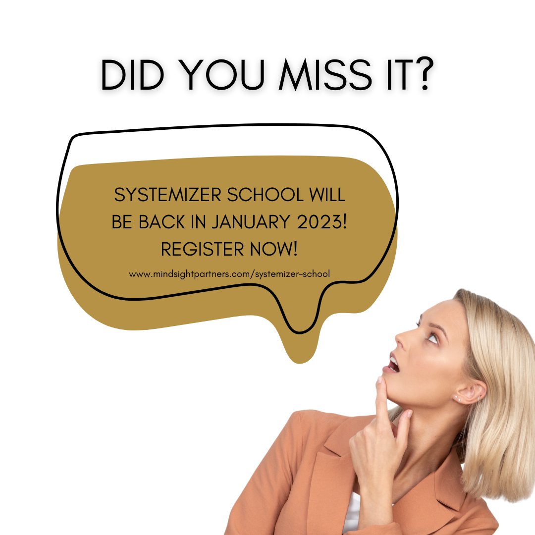 If you missed it this time around, don't worry — we're already planning another cohort for January 2023.

Check it out at mindsightpartners.com/systemizer-sch…

#systems #processes #systemize #streamline #automate #team #build #grow