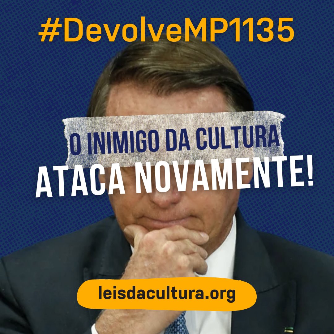 DiegoRuizAquino's tweet photo. Já perdeu uma vez (quando o Congresso aprovou) e vai perder de novo (quando @rodrigopacheco devolver). A Medida Provisória inconstitucional é uma atrocidade não apenas às Leis da Cultura, mas ela também prevê cortes à ciência e tecnologia!
#DevolveMP1135 #OrçamentoDaCulturaFica https://t.co/a0K85GPcS3