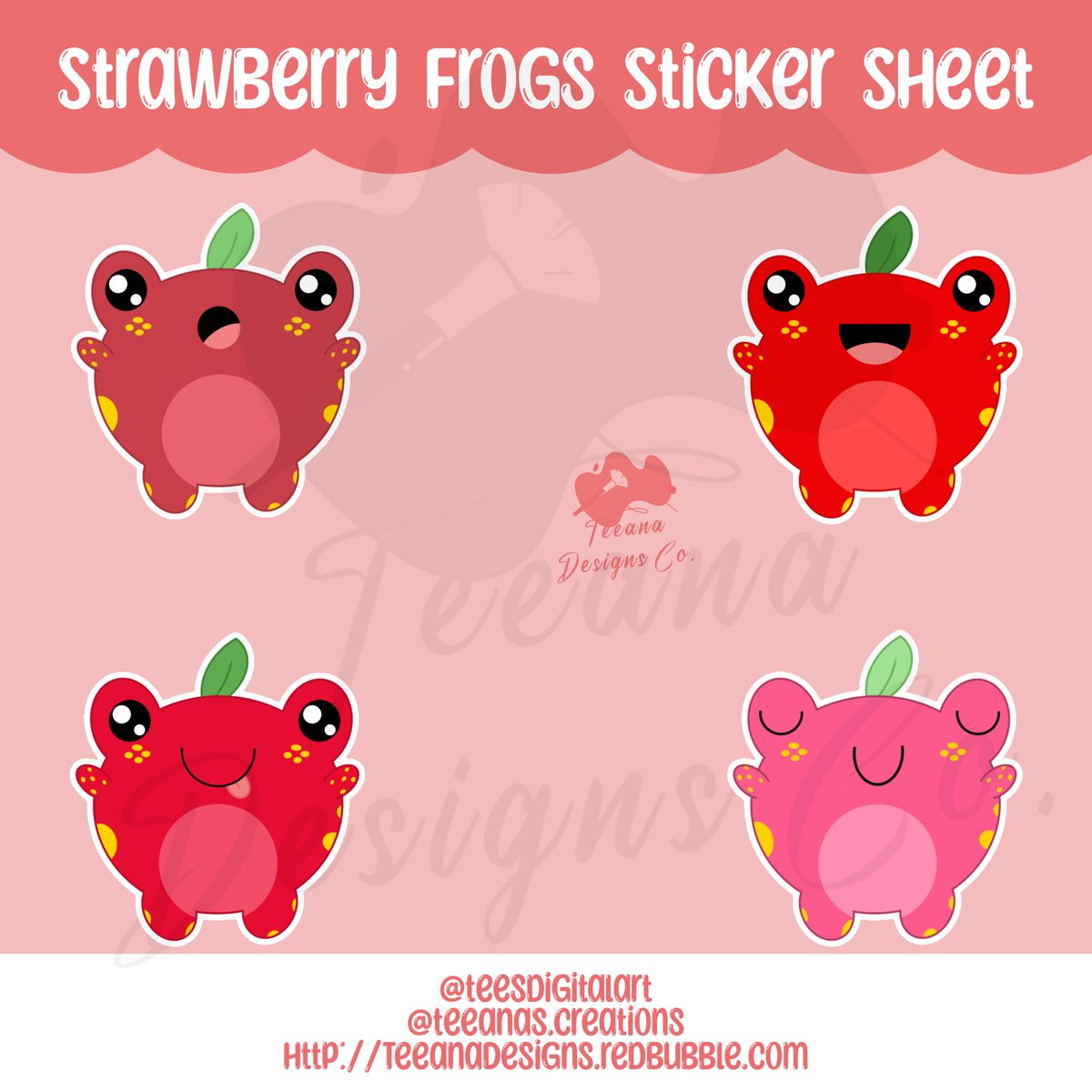 support a small shop today 🌸 my strawberry frogs stickers are available now 🥰💖🌈✨

🫶🏾shop: redbubble.com/i/sticker/Stra…