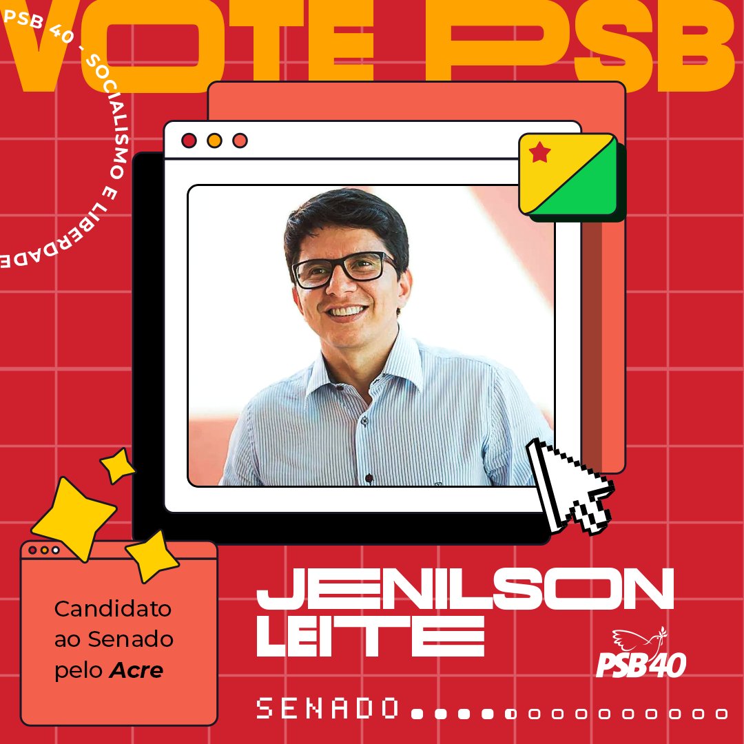 PSBNacional40's tweet photo. Nosso candidato ao Senado no #Acre tem nome: é JENILSON LEITE 400! ✅
Já salva esse post e compartilhe com seus amigos acreanos! 4️⃣0️⃣0️⃣
🗳 No dia 2 de outubro, #Vote40, vote PSB!
#PSB40 #Agita40 #JenilsonLeite #DrJenilson #Eleioções2022 https://t.co/D9ZqyJ9cY7