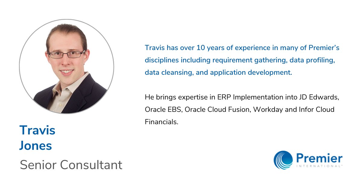 PremierIntlUS's tweet photo. This week, we place our employee spotlight on Senior Consultant Travis Jones. Thanks Travis for your leadership, dedication, and contributions to our clients’ successes! #WeArePremier https://t.co/srvNrMHmsN