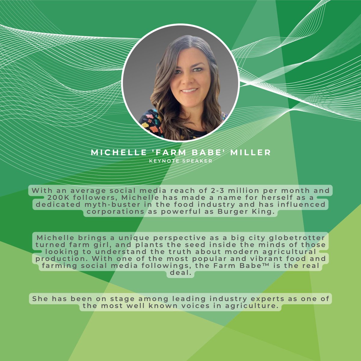 406Agronomy's tweet photo. Big city globetrotter turned farm girl.. @thefarmbabe has made a name for herself as a dedicated myth-buster in the food industry and has influenced corporations as powerful as Burger King! She'll be presenting at our #406AS this Novemeber!
Register now at https://t.co/WVYRk1L1Xu https://t.co/iALOJyg4Gf