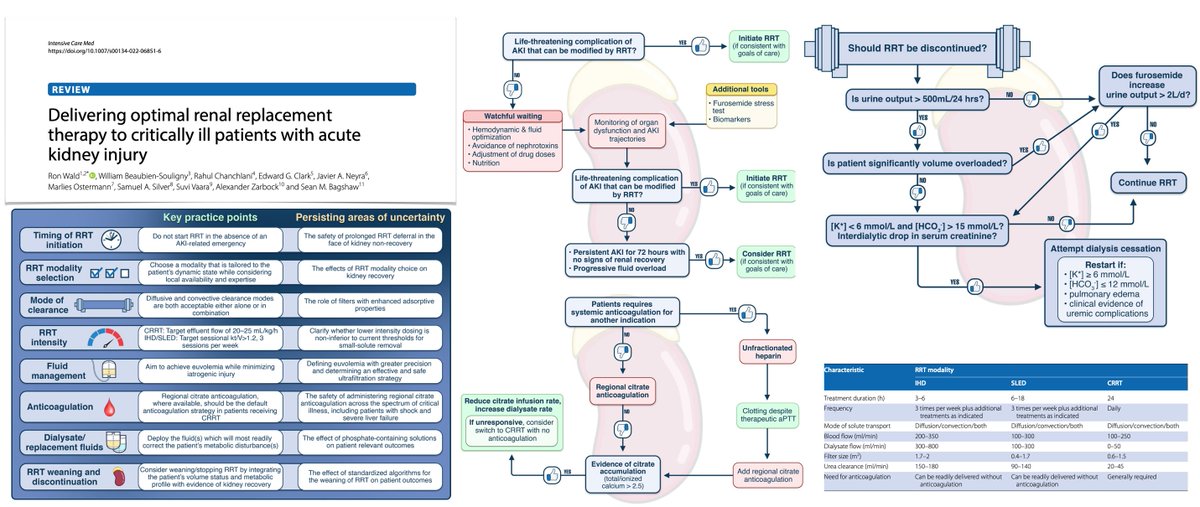 Renal replacement therapy in ICU
🟡 initiation timing
🟡 modality selection
🟡 modes of solute clearance
🟡 intensity of #RRT
🟡 dialysate/replacement fluid composition
🟡 anticoagulation
🟡 fluid management
🟡 discontinuation
🟡 #PedsICU considerations
📎 bit.ly/3BhuaaN