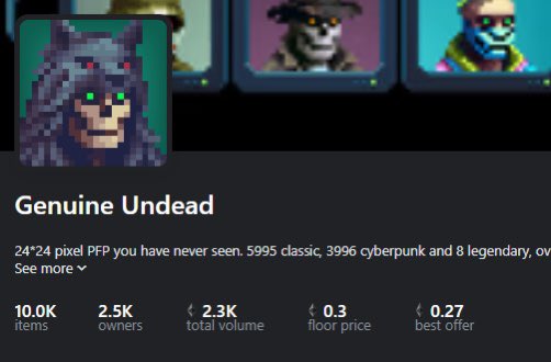 alex69brc's tweet photo. We just hit ATH, so FUCKING BULLISH ON @GenuineUndead 

#RiseandShine #GenuineUndead #pixelart #UndeadArmy https://t.co/5eF1A5XXfH