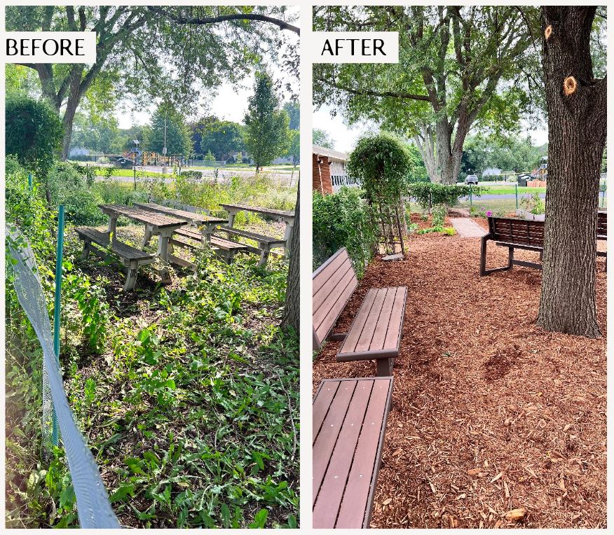 LangesMatt's tweet photo. The Elmwood Garden underwent a full makeover this weekend! Thank you to the community members who made this incredible transformation happen! #PartnerInGrowth #YouBelong https://t.co/23GgzNgqTI