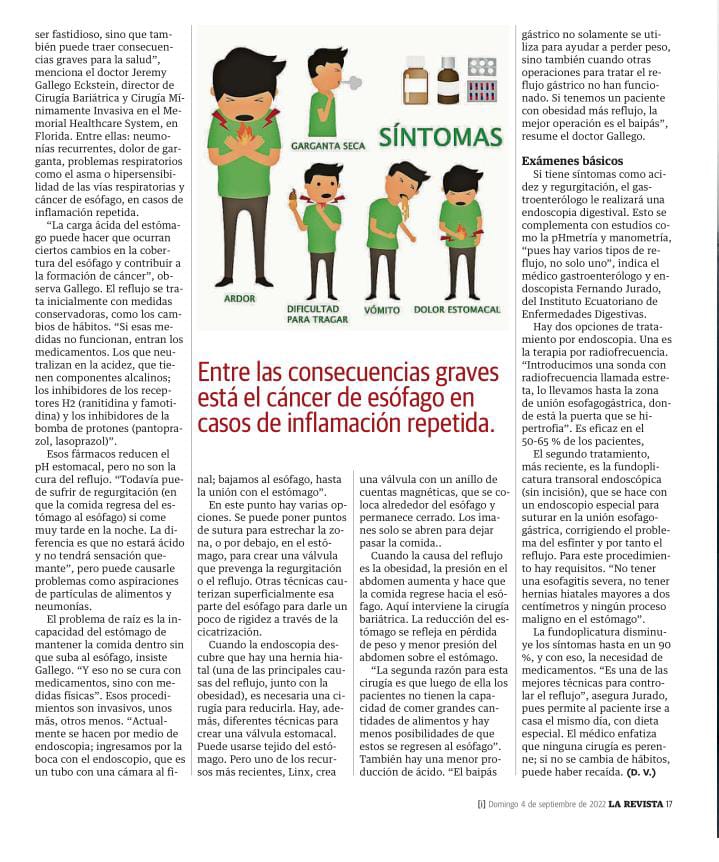 EndoscopyNet's tweet photo. ENDOSCOPYNET EN MEDIOS: compartimos la publicación de La Revista de Diario El Universo, donde constan declaraciones del Dr. Fernando Jurado

#reflujogastrico #endoscopynet #medios #ecuador #gastroenterologia https://t.co/TLciZJTKA3