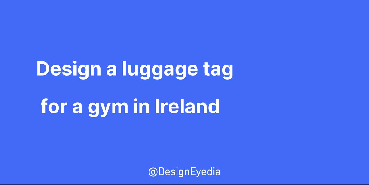 DesignEyedia's tweet photo. Design a luggage tag for a gym in Ireland #design #ideas #designeyedia https://t.co/VE4LtCVw8Z
