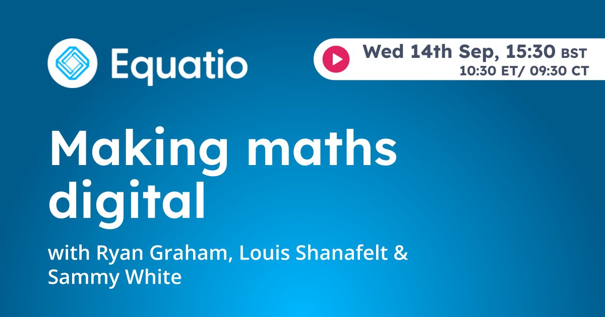 SJ White (She/Her) #TechWomen100 2023 (@whatthetrigmath) on Twitter photo Join us for a SPECIAL webinar next week
14th Sept 3:30BST on #Equatio <a href="/texthelp/">Everway (Formerly Texthelp)</a>
Cannot believe that I get to join the dream team of <a href="/LouisShanafelt/">Louis Shanafelt</a> and <a href="/ryang_th/">TH_RyanG</a> to share our favourite features of our fab #math #a11y tool
Set your reminders here youtu.be/RaIj3TVhq-s Join us for a SPECIAL webinar next week
14th Sept 3:30BST on #Equatio <a href="/texthelp/">Everway (Formerly Texthelp)</a>
Cannot believe that I get to join the dream team of <a href="/LouisShanafelt/">Louis Shanafelt</a> and <a href="/ryang_th/">TH_RyanG</a> to share our favourite features of our fab #math #a11y tool
Set your reminders here youtu.be/RaIj3TVhq-s