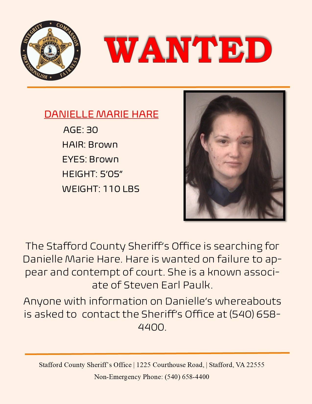 StaffordCoSheriff on Twitter "WANTED The Stafford County Sheriff's