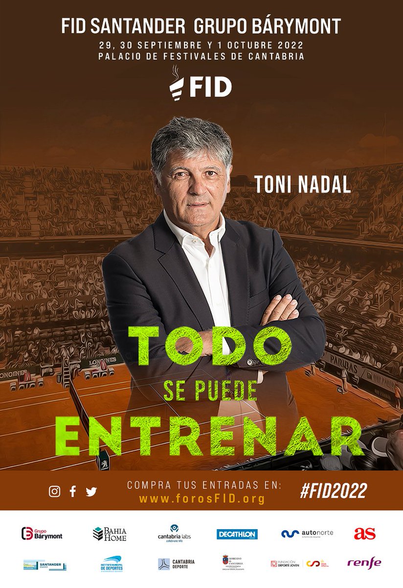 🥇🏃 CARTELES DE LA I EDICIÓN DELFID SANTANDER GRUPO BÁRYMONT 2022 ⚽️🎾

🗓 29, 30 de septiembre y 1 de octubre
📍 Palacio de Festivales de Cantabria

No te quedes sin tu abono, ya a la venta en nuestra web 👉 bit.ly/3RllohL