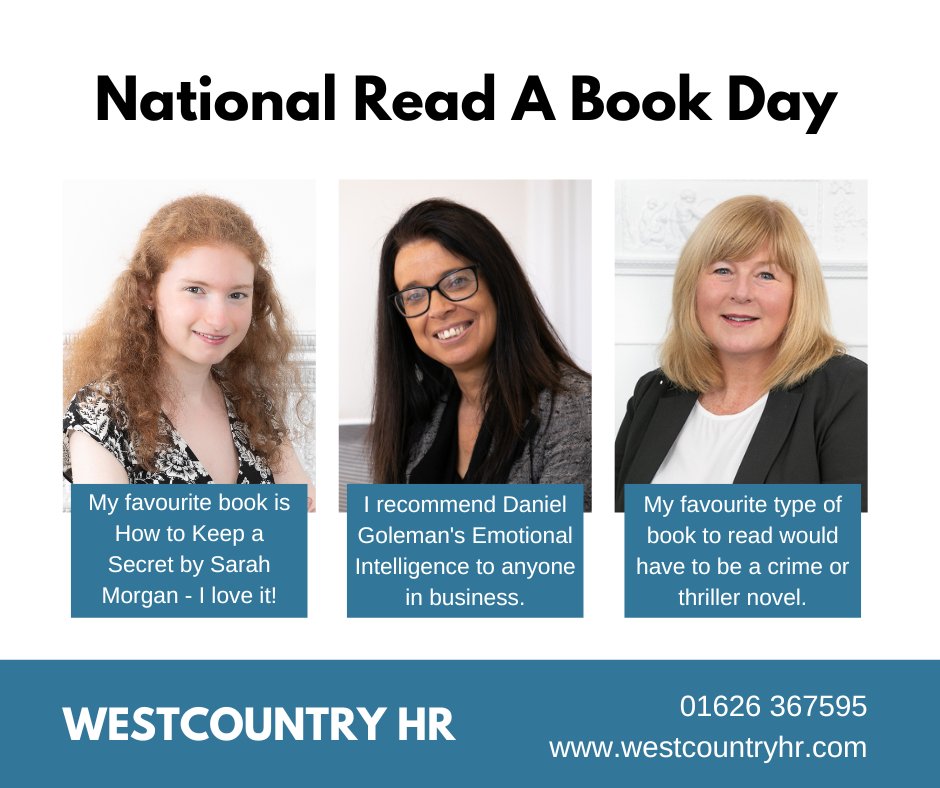WestcountryHR's tweet photo. This #NationalReadABookDay, we thought we’d ask the team what their favourite book is, their recommendations and what type of novel they enjoy getting stuck into!
What are you reading at the moment?
#WestcountryHR #MeetTheTeam #ReadABookChallenge #BookDay #TuesdayVibes https://t.co/3SnlPqblwP