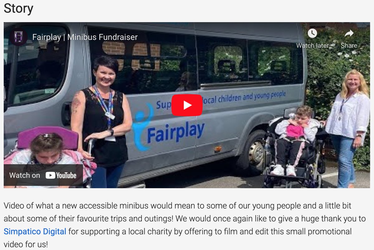 We would like to give a huge THANK YOU to <a href="/simpaticomedia/">Simpatico Digital</a> once again ❤️

For all of their hard work coming out to the FairPlay Centre and volunteering to film and edit us this promotional video to go along with our JustGiving campaign for a new Minibus! (link in our bio☝️)