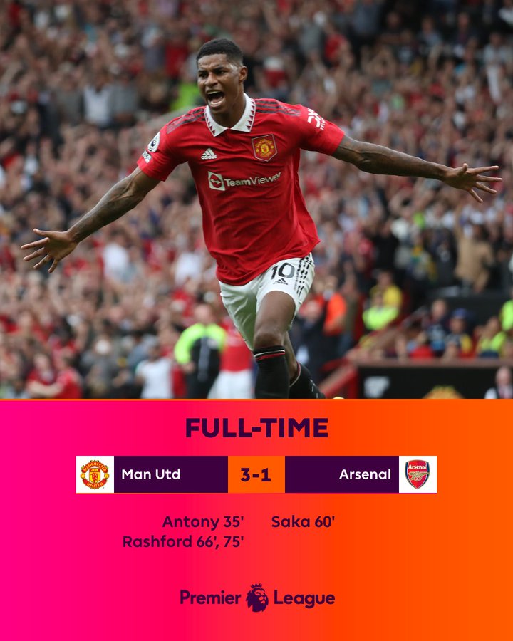Man United 3-1 Arsenal summary: score, goals, highlights, Premier League  2022-23 - AS USA