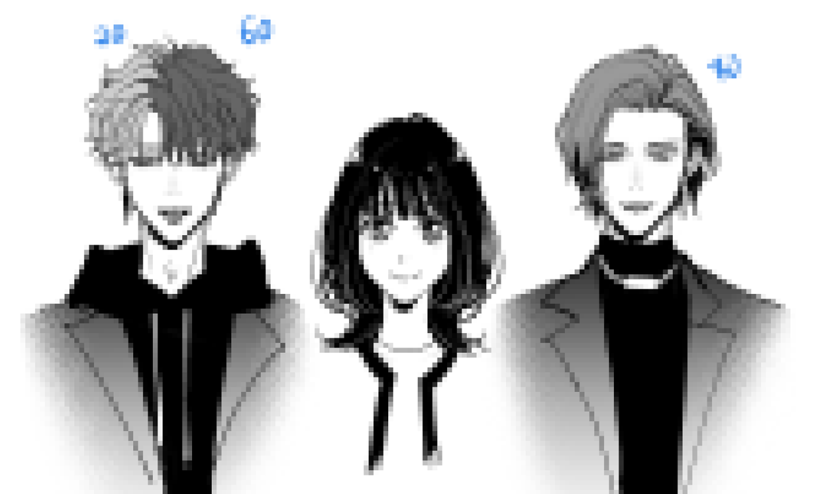 モザイクかけるなら出さなきゃいいじゃんって感じなんですが、モチベ保持のため。年内アップ目標の読み切りのキャラデ 