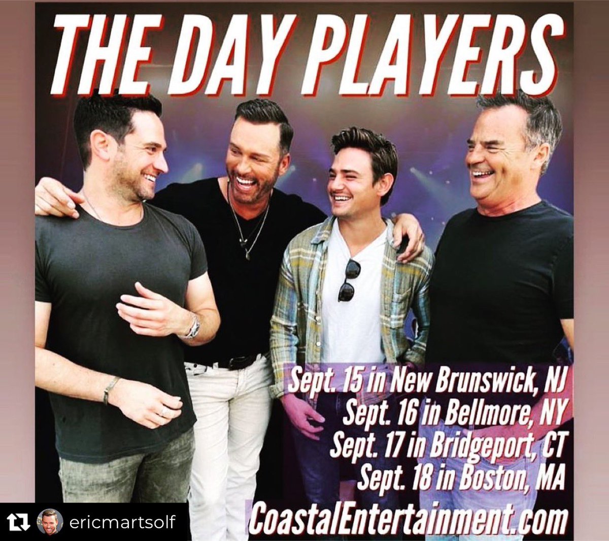The tour starts in just 1 1/2 weeks! Come and check out these #Days stars as you’ve never seen them before!!!!
Repost from <a href="/ericmartsolf/">Eric Martsolf</a>
•
So proud to be on this musical journey with these men.  Come on out and see what it’s all about.

thedayplayersband.com