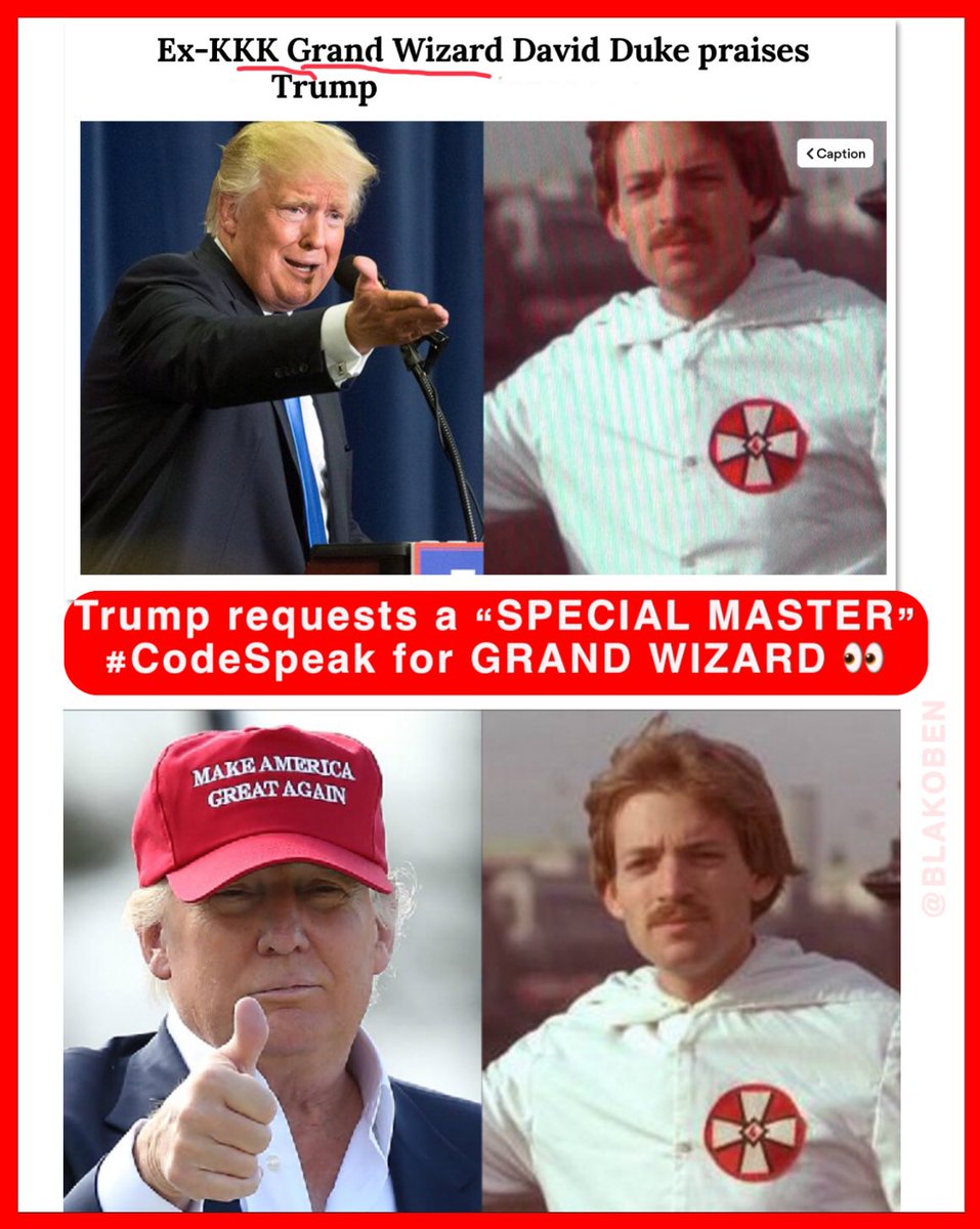 HueMindBeing's tweet photo. Trump requests a "SPECIAL MASTER" = #CodeSpeak for GRAND WIZARD 👀 https://t.co/KorXdBSNEo