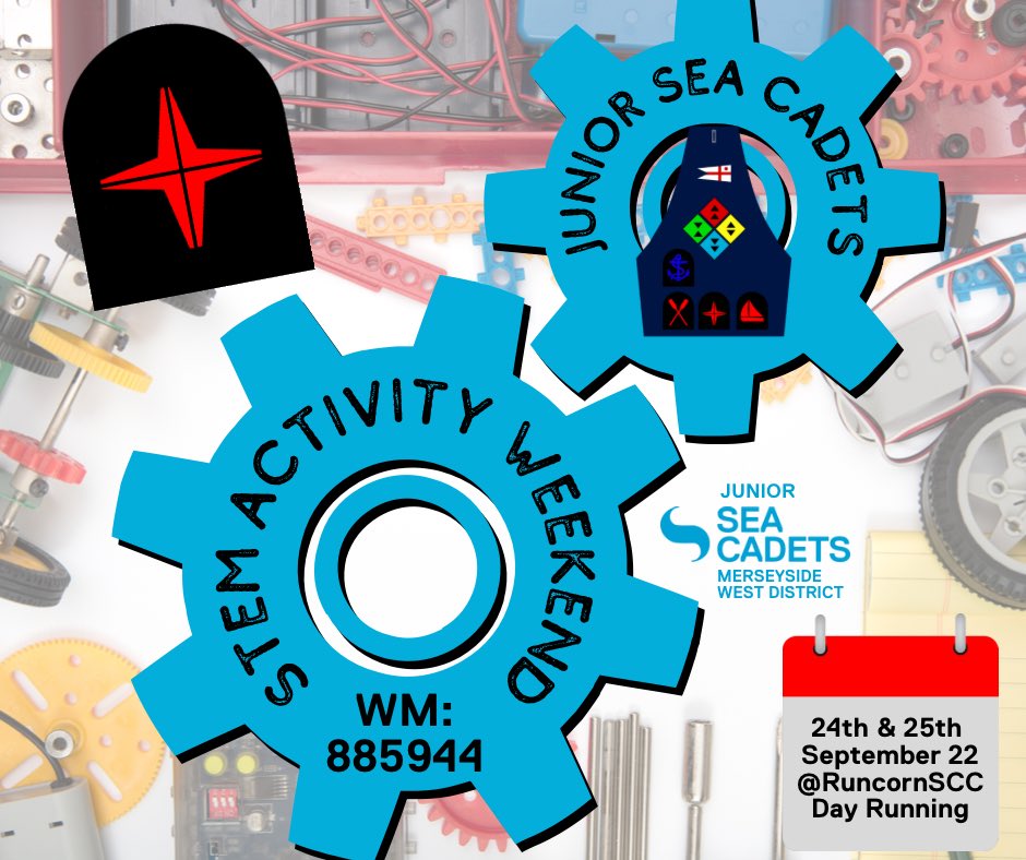MerseysideWest's tweet photo. Join your peers from across the District in a STEM weekend especially for Junior Sea Cadets. 

You will be able to complete the British Science Association CREST award and progress further to your STEM badge. 

Talk to your Unit to book a place! https://t.co/HJju5ccm0W