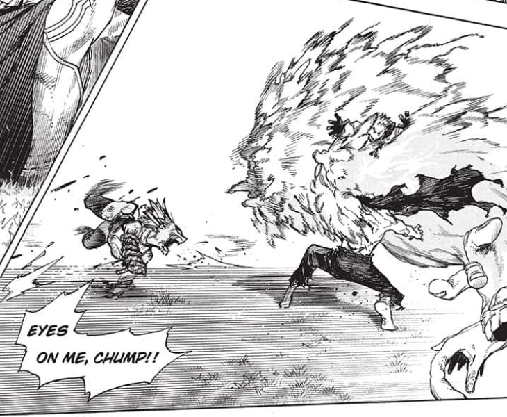 It's the same "get the villain distracted" tactic and the exact same line. Mirko and Bakugo are the same type of character version 324234. 