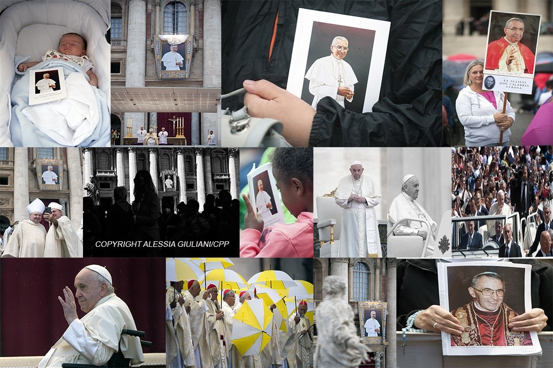 CppPress's tweet image. Italy, Rome, Vatican, 2022/09/04 Pope Francis presides over a 
beatification mass of late Pope John Paul I at St. Peter&apos;s square in the 
Vatican Photograph by Alessia Giuliani / Catholic Press Photo. 
RESTRICTED TO EDITORIAL USE 
#GiovanniPaoloI #albinoluciani #beatification