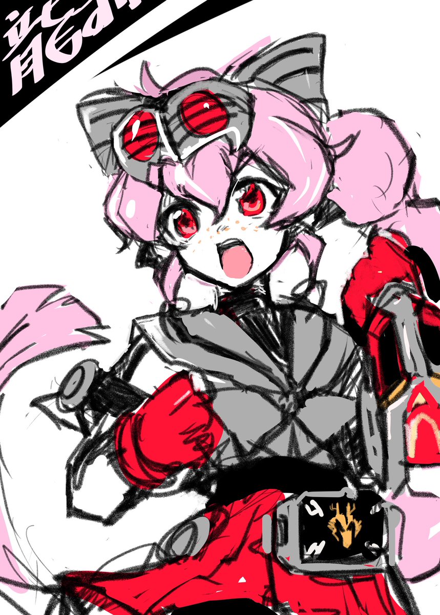 「龍騎たん、試し描き!戦わなければ生き残れない#ライダー少女 」|玖〆カズーのイラスト