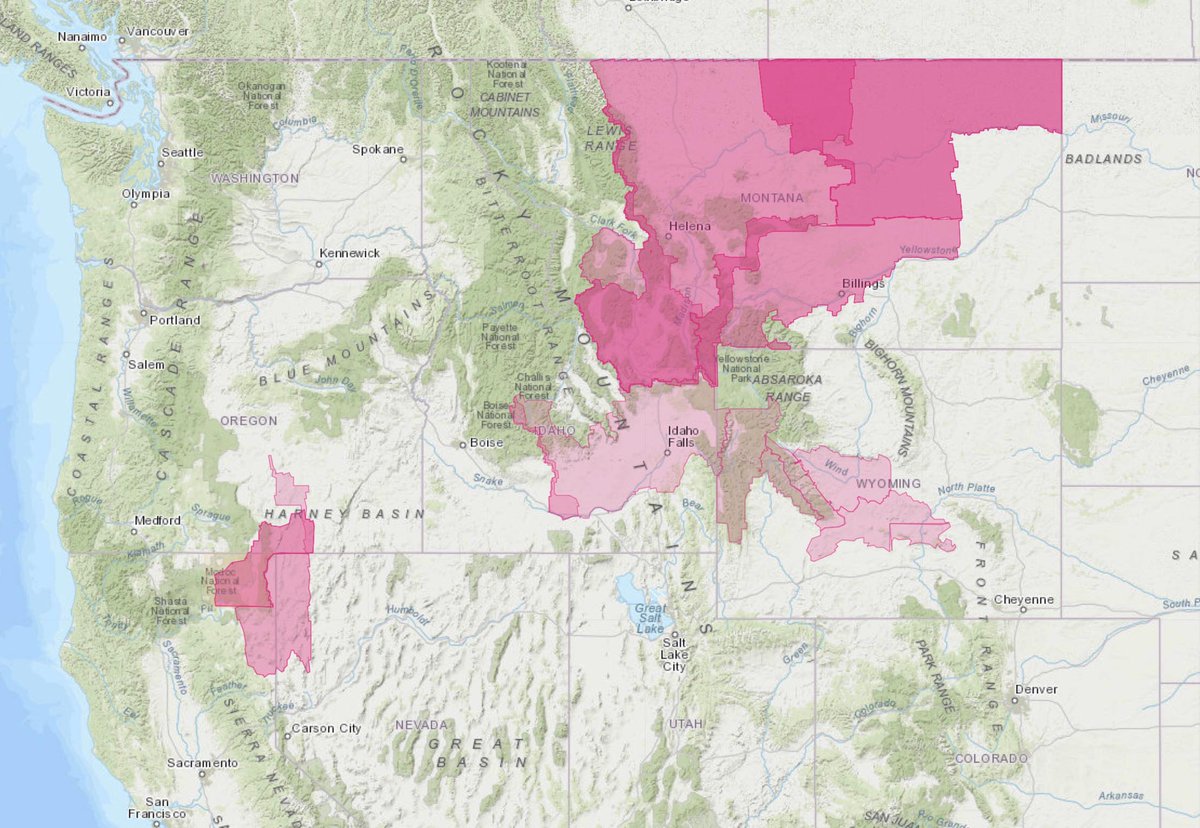 wildfiretoday's tweet photo. Red Flag Warnings for Sunday. Strong winds, high temperatures, and in most of the areas, single-digit relative humidity. https://t.co/1H0xAemn0y