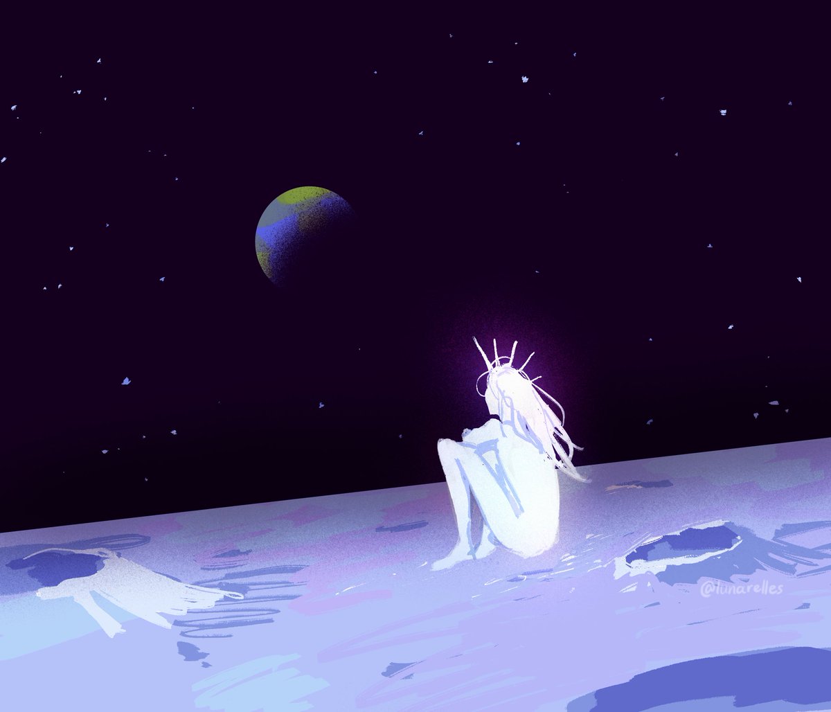 lunarelles's tweet image. an old friend on earth who stubbornly refuses to believe his best friend died in the space accident