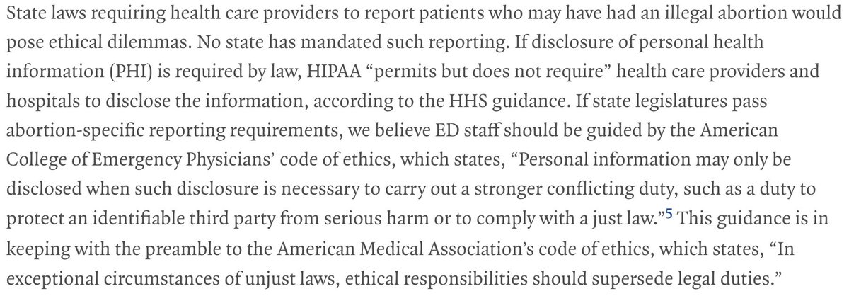 Today's NEJM editorial reminds us that emergency clinicians are sometimes in between the patient and the law and provides specific strategies for those who feel vulnerable to legal action from prioritizing the patient's interest over law enforcement. nejm.org/doi/full/10.10…