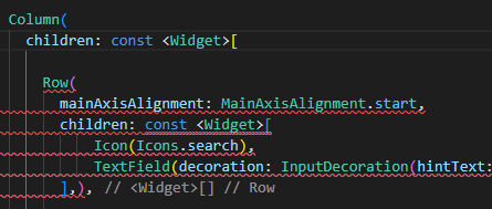 tehpengcodes's tweet photo. Why does Column with children declared with const causes error but Row doesn't? https://t.co/IFOY3Bexb7
