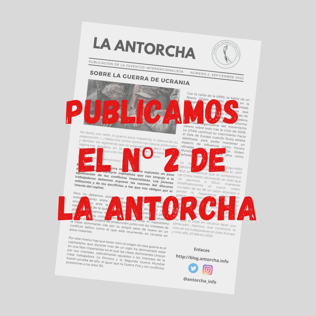 Publicamos el nº2 de La Antorcha en papel.
Si quieres informarte de dónde y cómo puede obtener la publicación, escríbenos a internacionalistasj@gmail.com y suscríbete para estar informado de las nuevas publicaciones